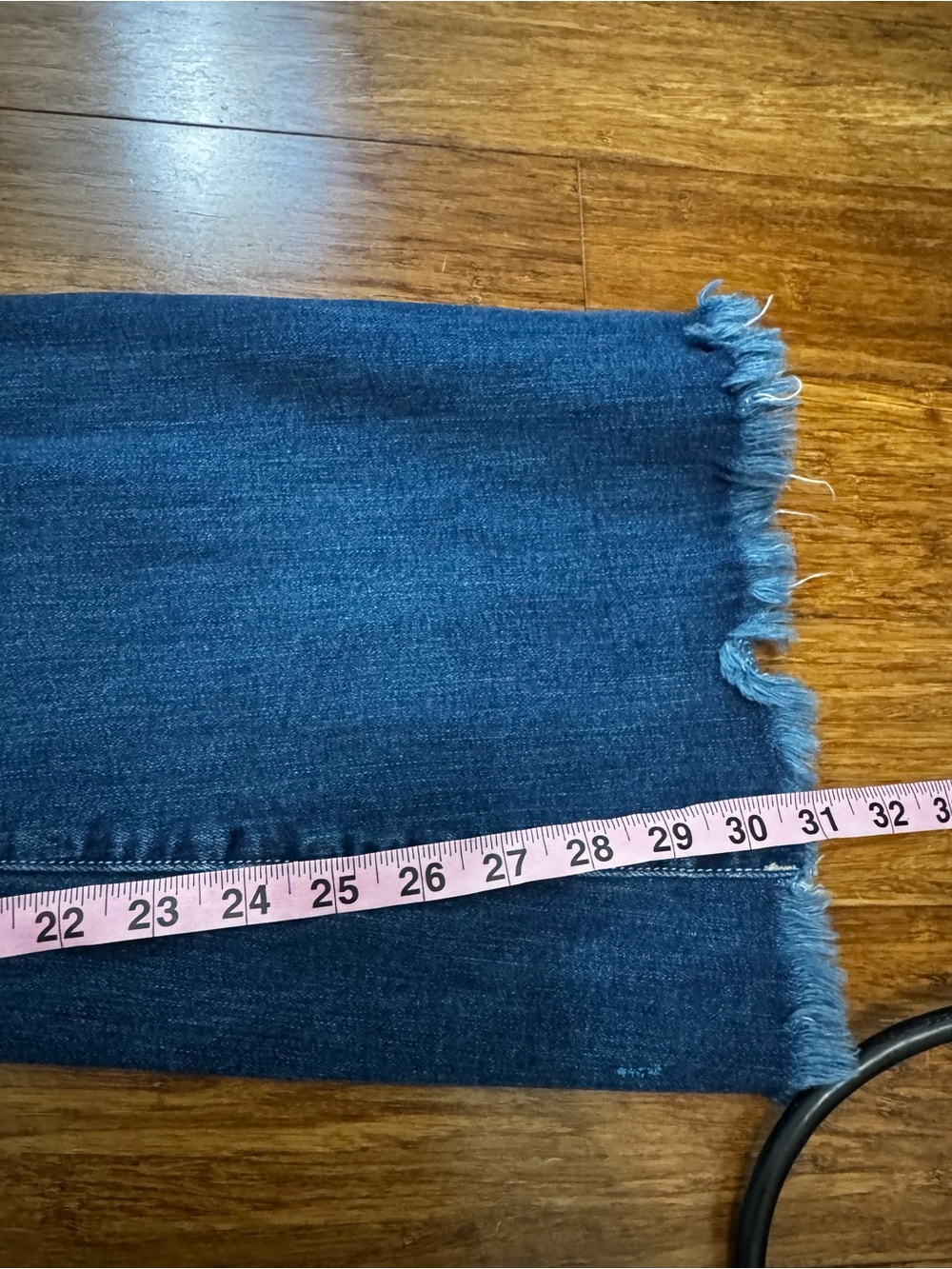 Risen High Rise Dark Blue Jeans Raw Hem Flare Size 30/11 - Picture 11 of 11